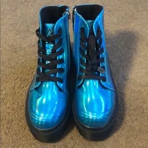 Blue Holographic Slayr Boots